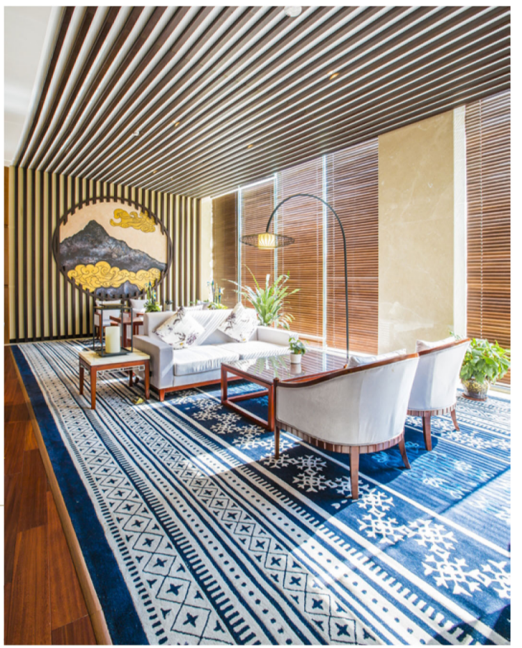 工程案例-酒店大堂接待區手工地毯